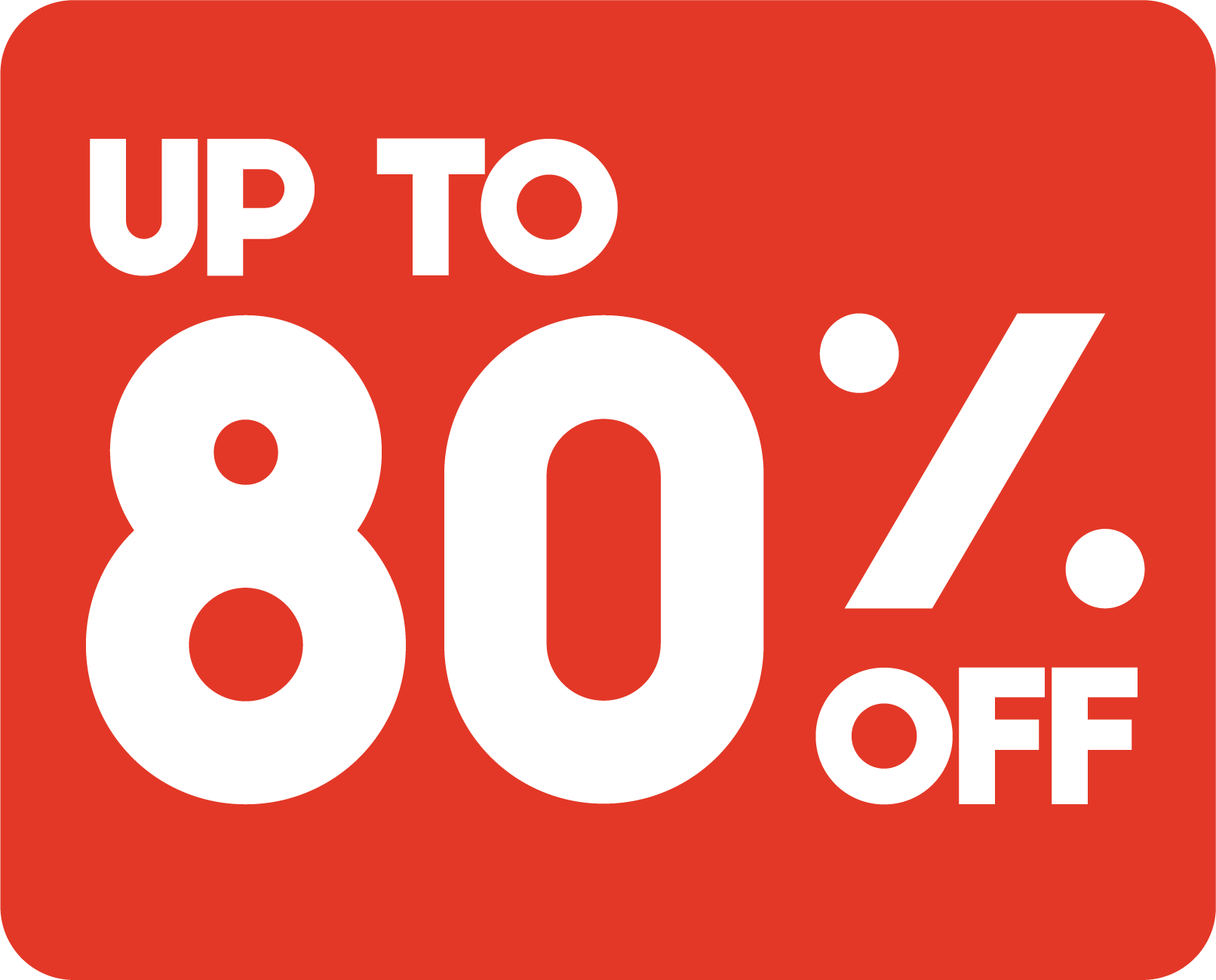 up to 80% off