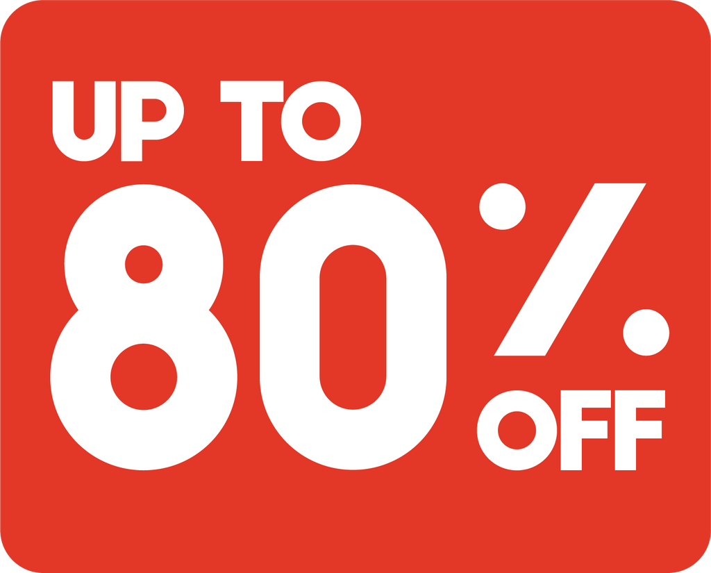 up to 80% off