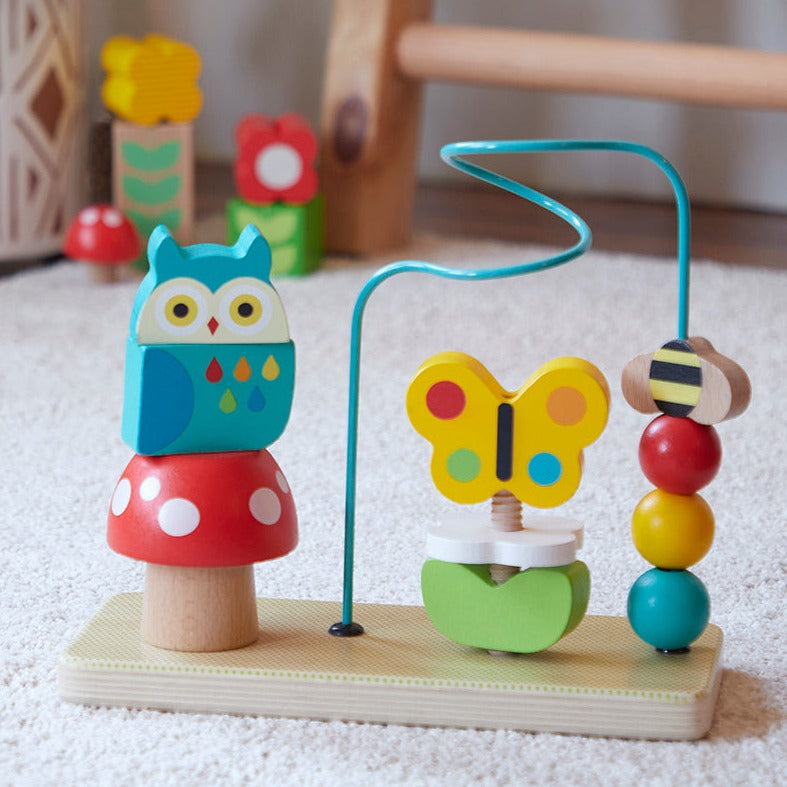 Petit Collage Busy Garden Wooden Activity Trio