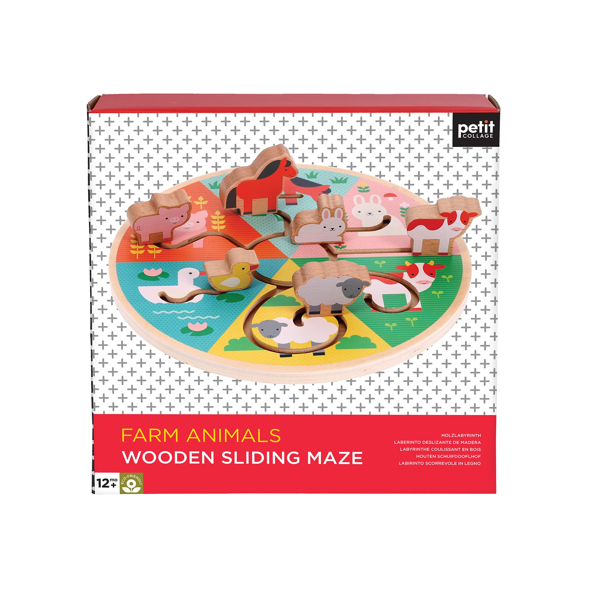 Petit Collage Farm Animals Wooden Sliding Maze