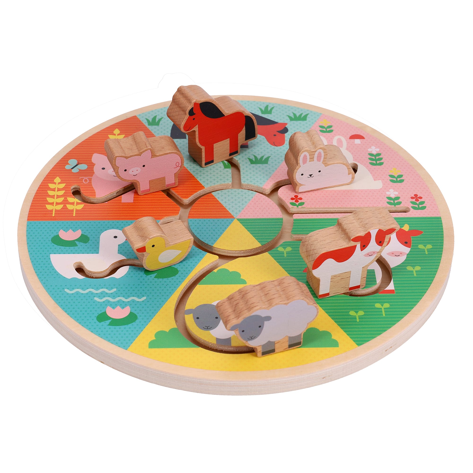 Petit Collage Farm Animals Wooden Sliding Maze