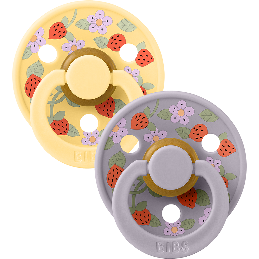 BIBS BIBS x LIBERTY Colour 2 Pack Strawberries and Cream | Pale Butter Mix