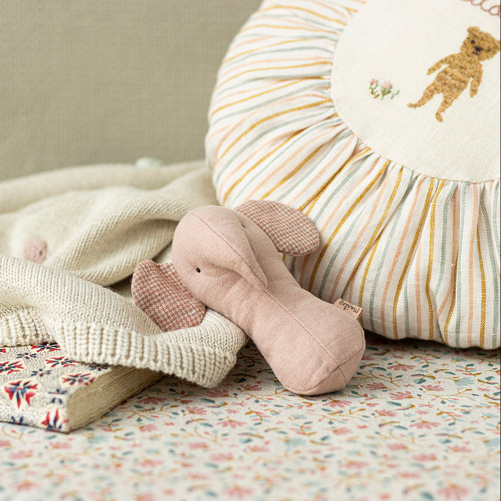 Maileg Lullaby Friend Rattles, Elephant - Rose