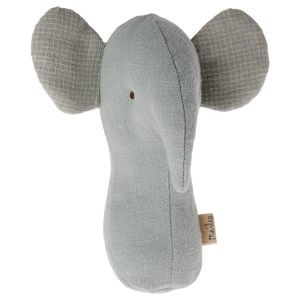 Maileg Lullaby Friend Rattles, Elephant - Light Dusty Blue
