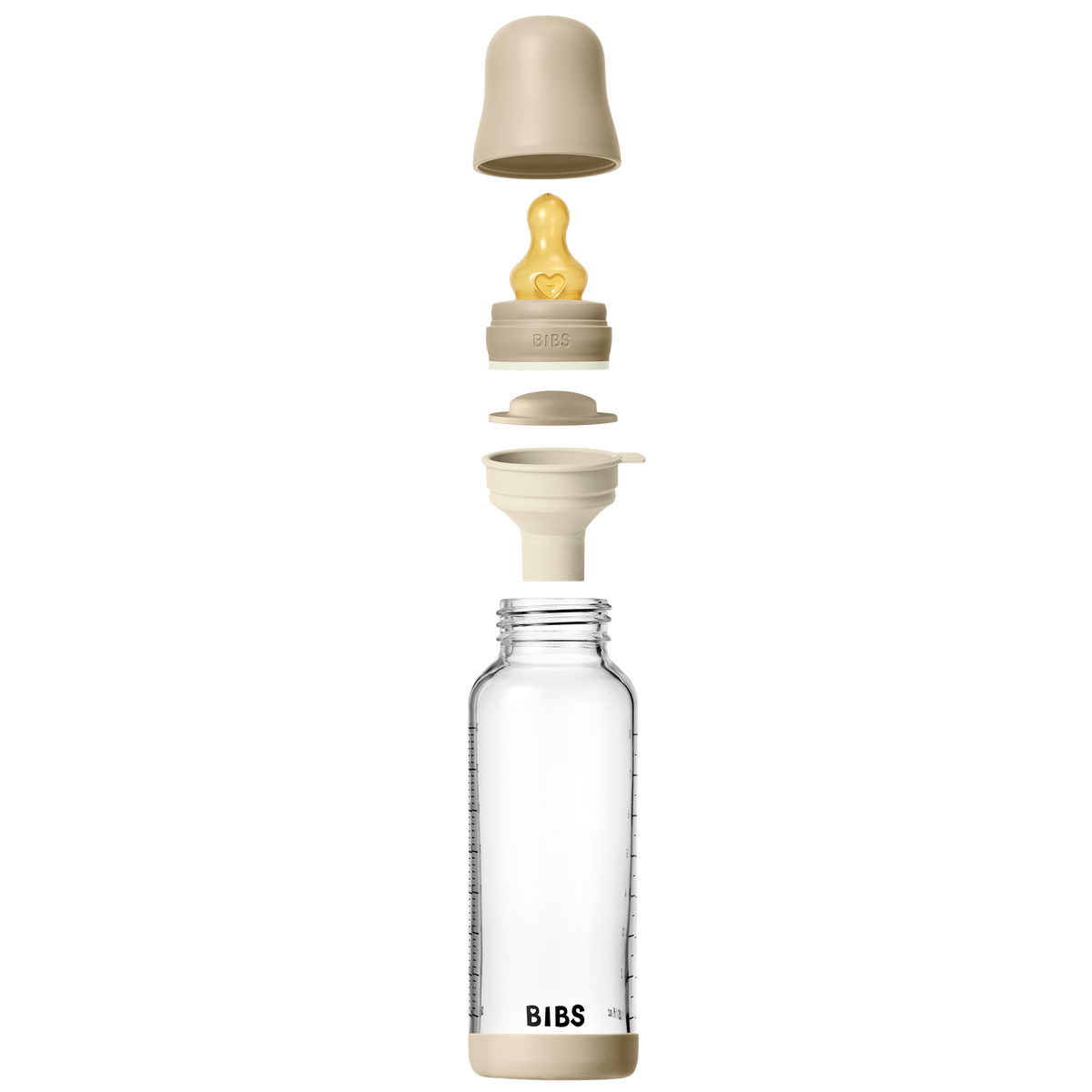 BIBS Baby Glass Bottle Glow Set 8oz Latex Vanilla