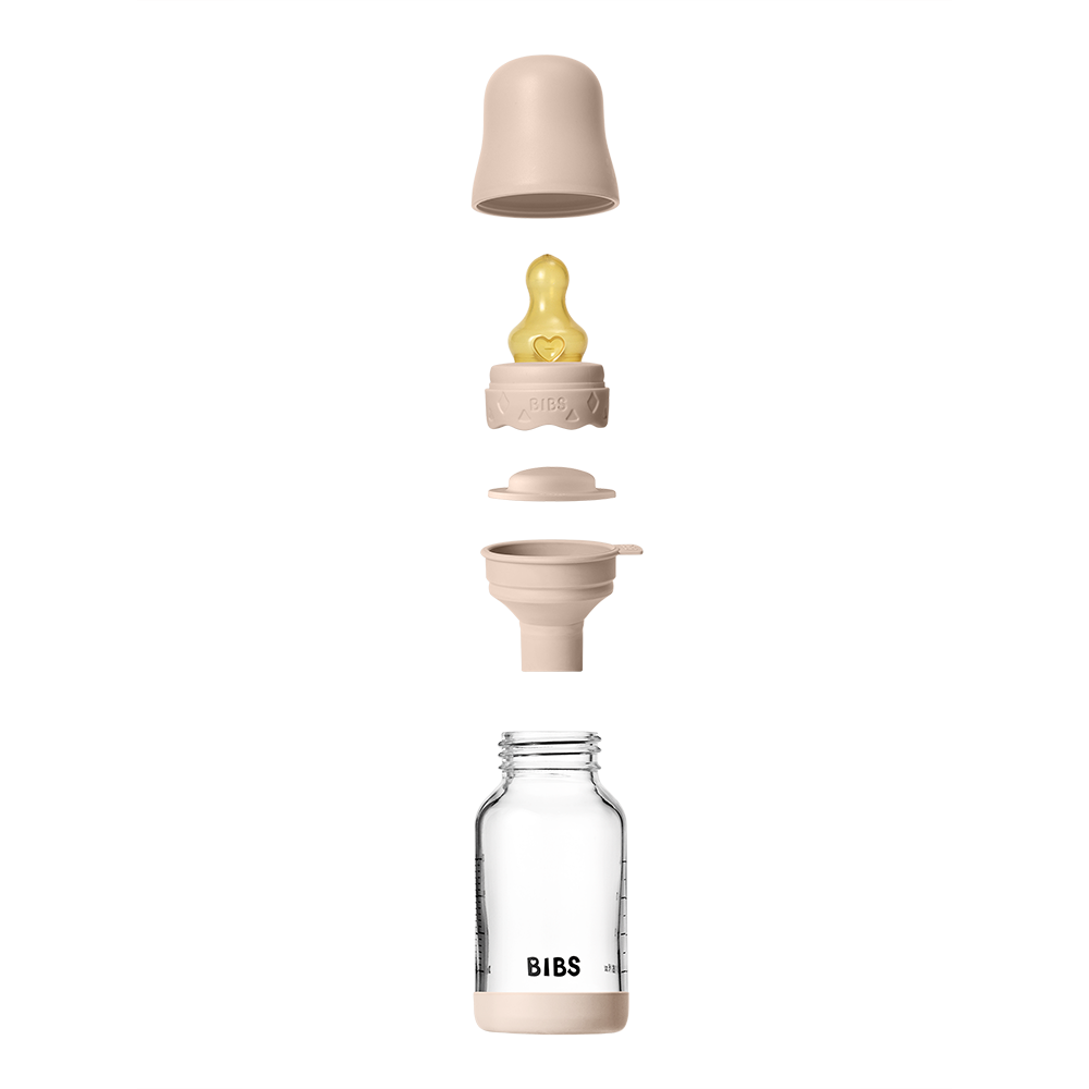 BIBS Baby Glass Bottle Boheme Set 4oz Latex | Blush