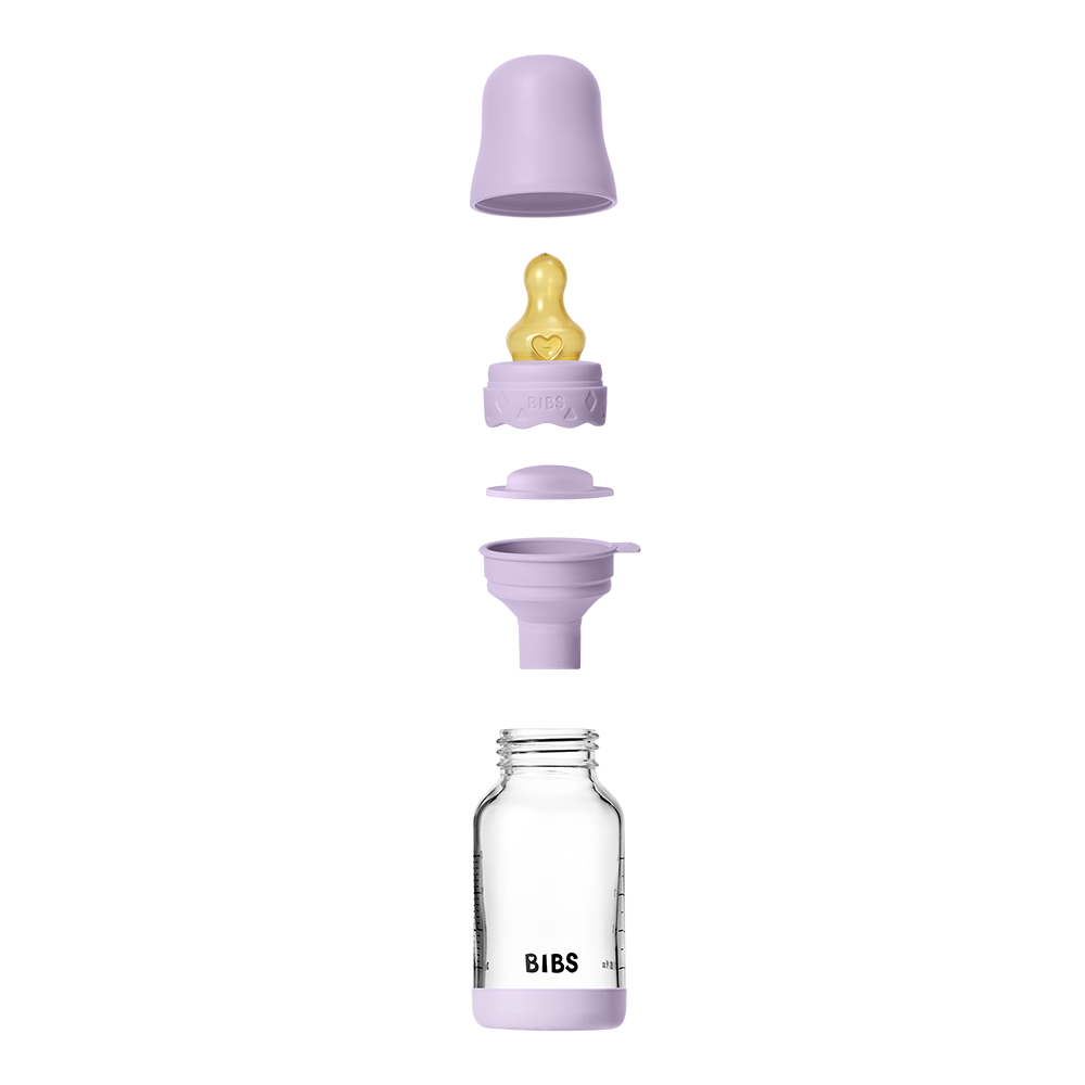 BIBS Baby Glass Bottle Boheme Set 4oz Latex | Violet Sky
