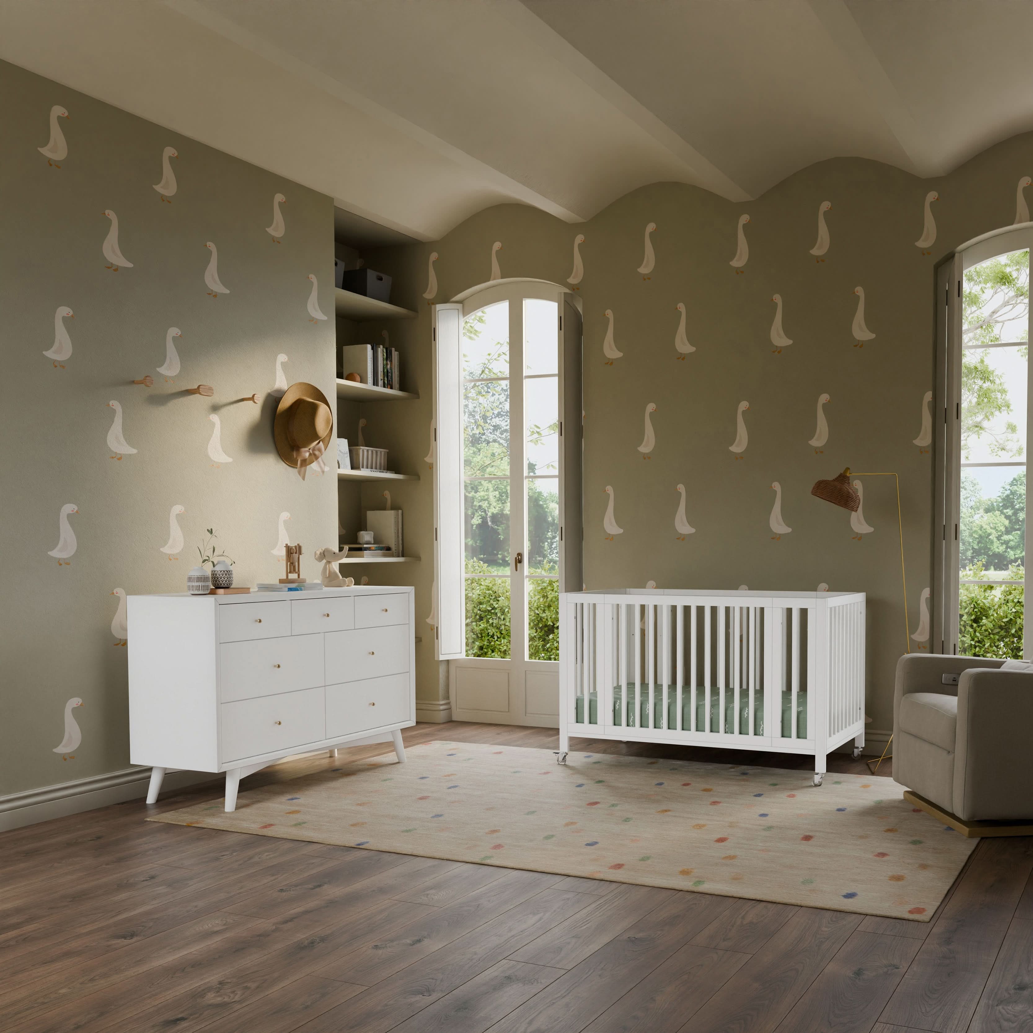 Babyletto Rolli 9-in-1 Convertible All-Stages® Crib with Bassinet & Toddler Bed Conversion Kits