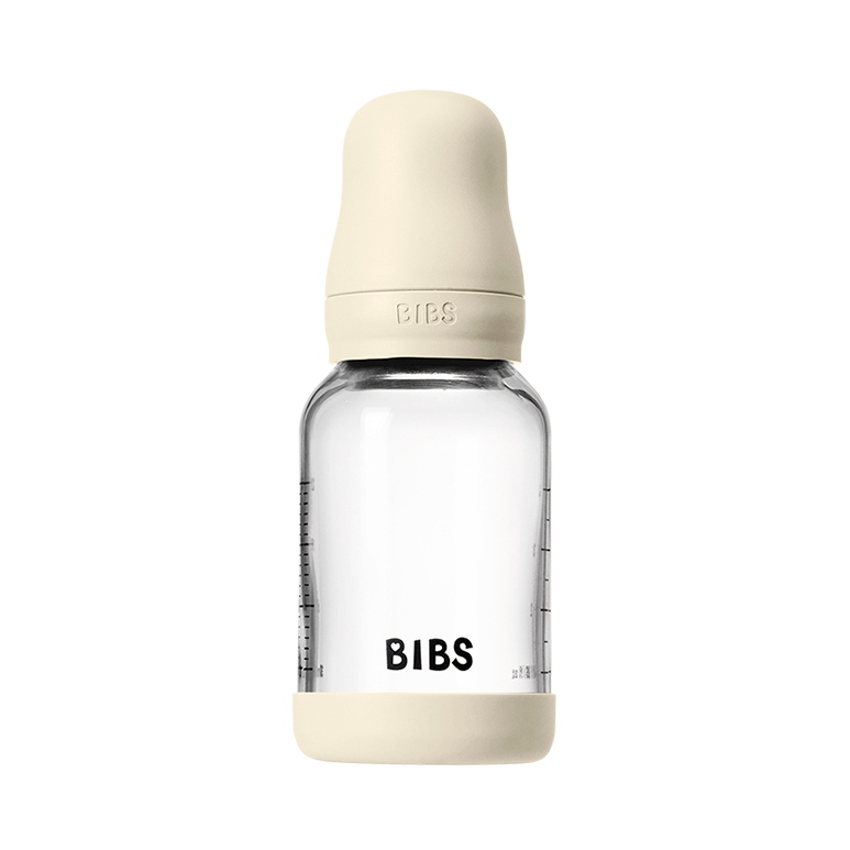 BIBS Baby Glass Bottle Set 4oz Latex | Ivory