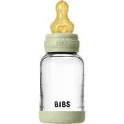 BIBS Baby Glass Bottle Set 4oz Latex | Sage