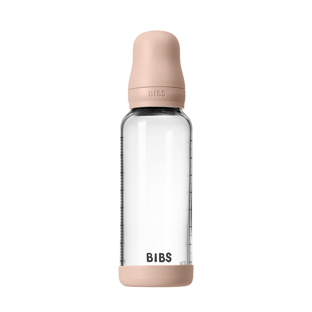 BIBS Baby Glass Bottle Set 8oz Latex Blush