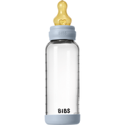 BIBS Baby Glass Bottle Set 8oz Latex | Baby Blue
