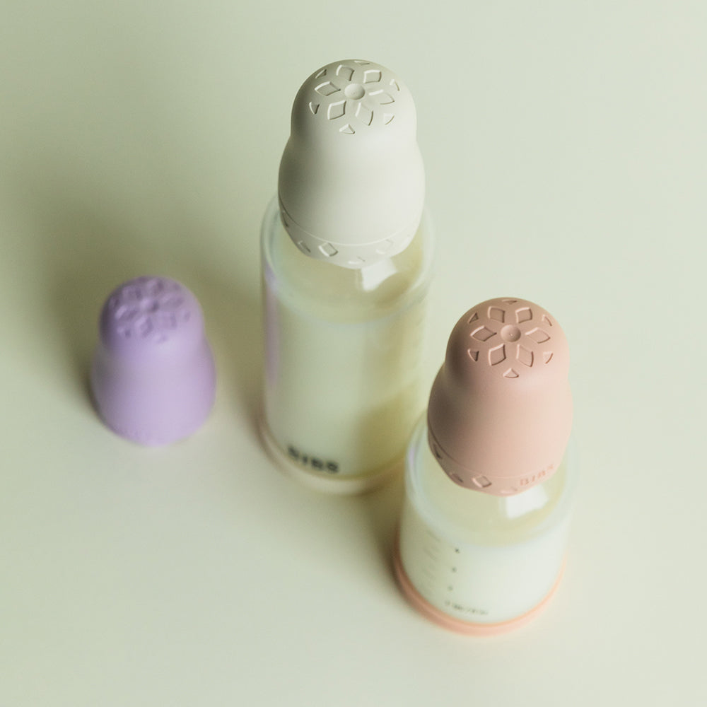 BIBS Baby Glass Bottle Boheme Set 4oz Latex | Blush