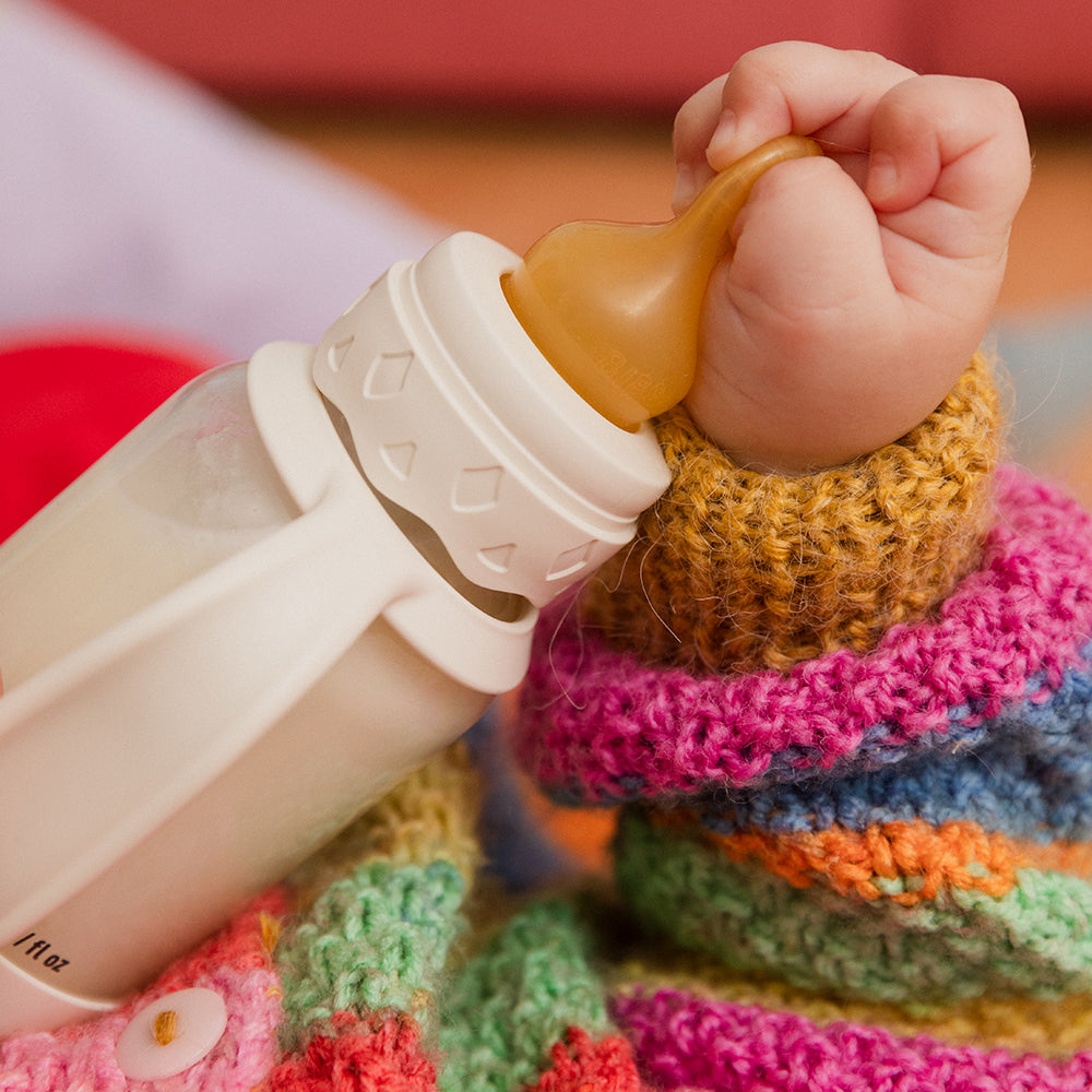 BIBS Baby Glass Bottle Boheme Set 4oz Latex | Blush