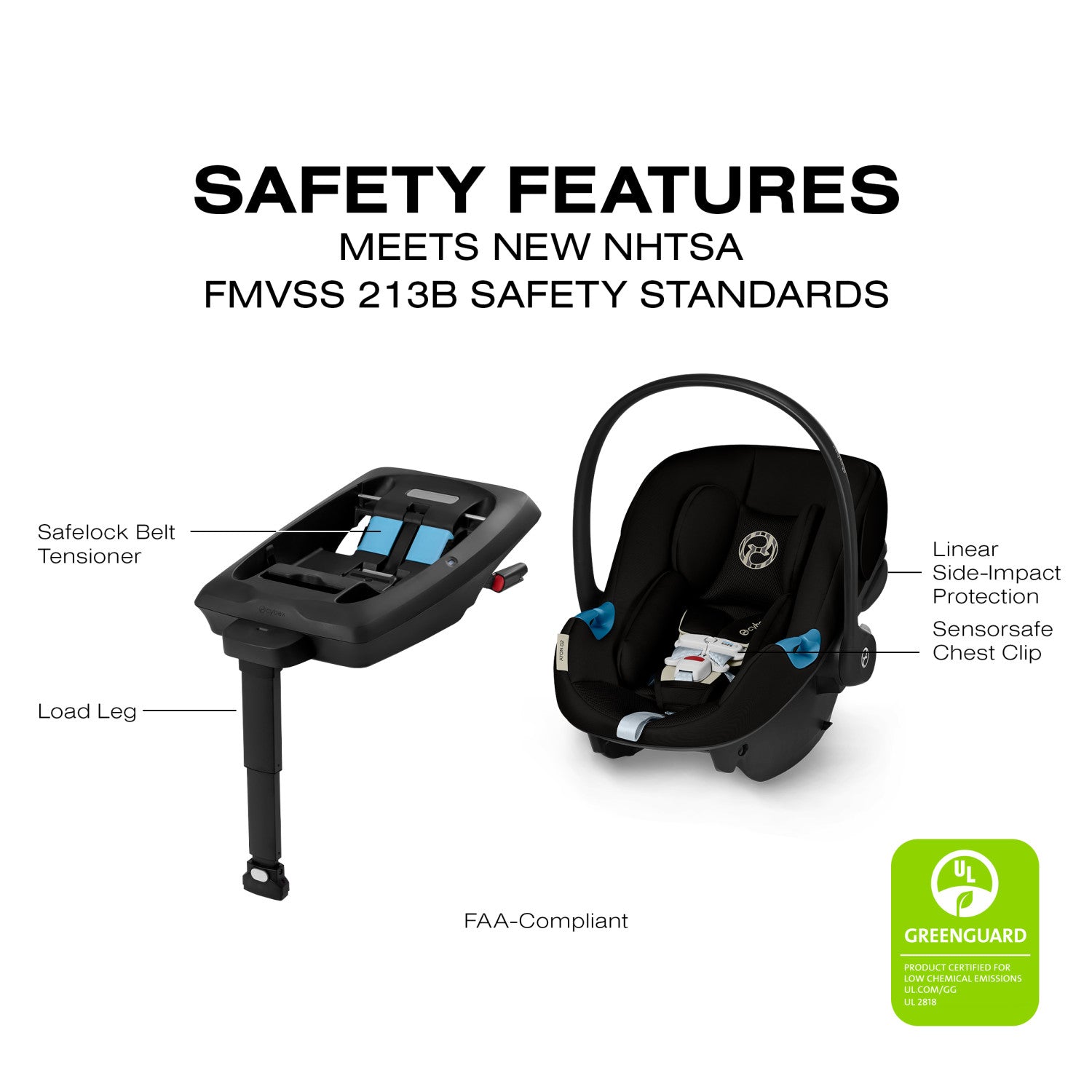 aton cybex Aton G2 Infant Car Seat with Load Leg Base by Cybex Moon Black
