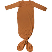Copper Pearl Newborn Knotted Gown | Camel