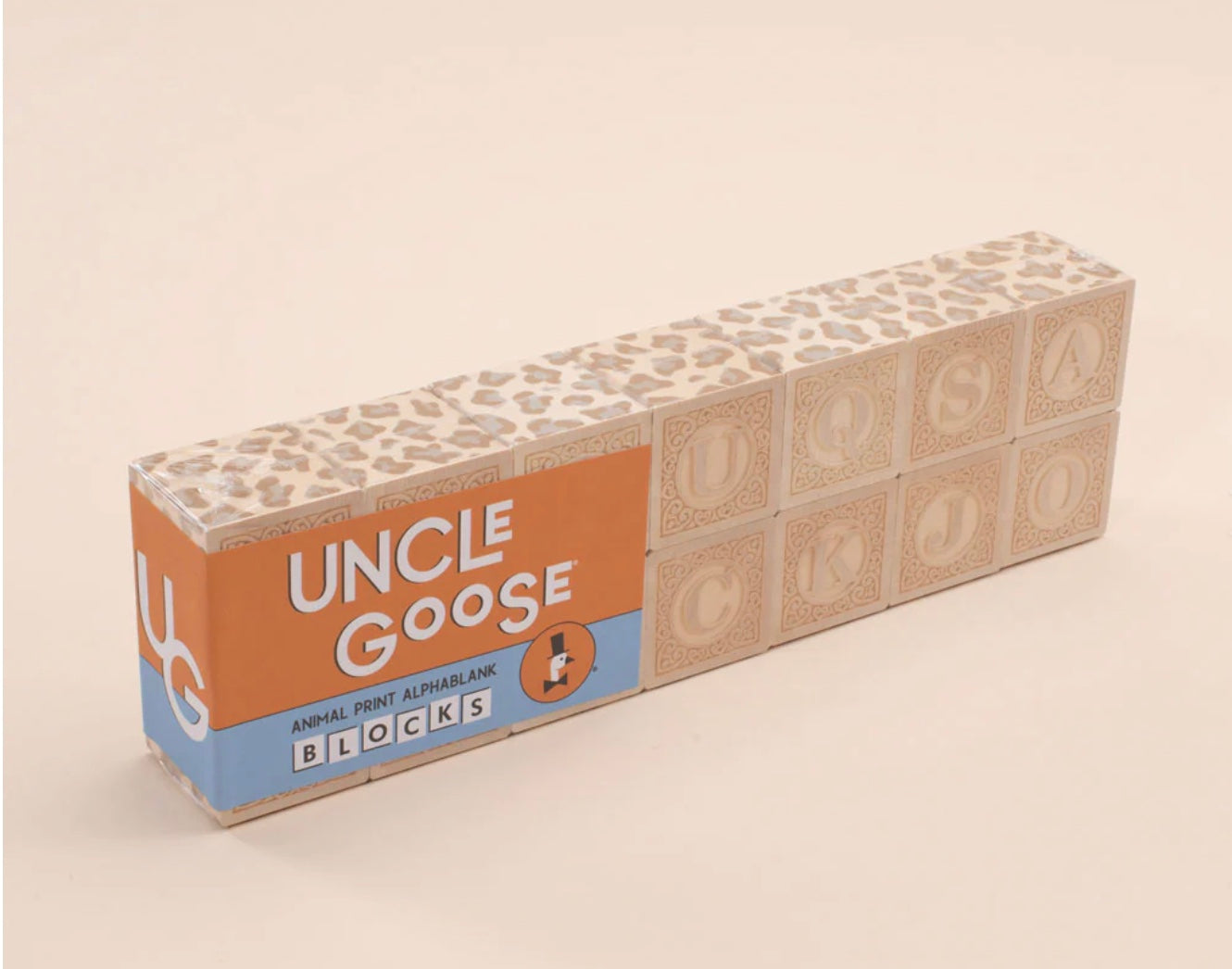 Uncle Goose Animal Print Alphablank Blocks
