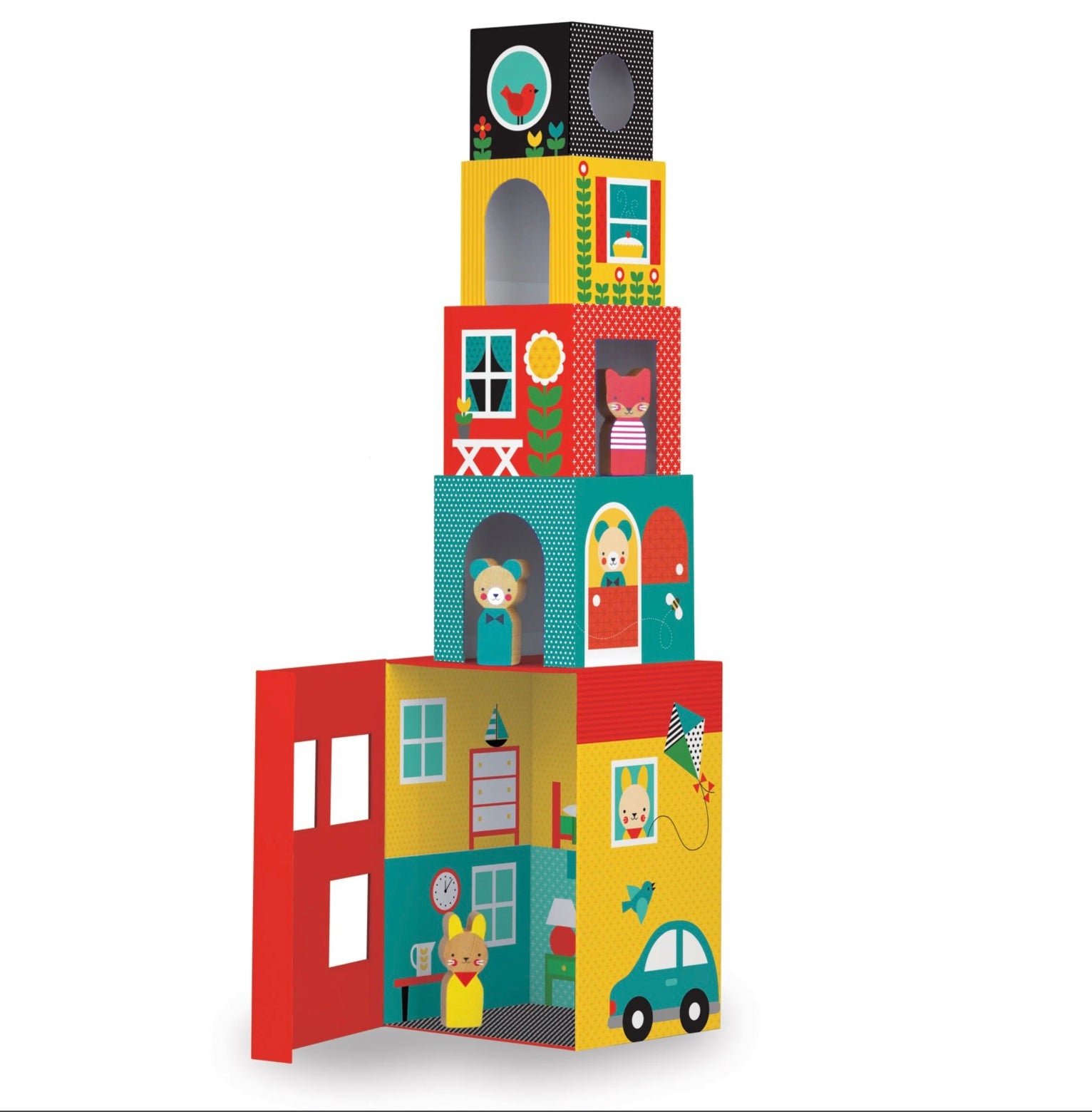 Peek-a-Boo House Stacking Blocks Play Set