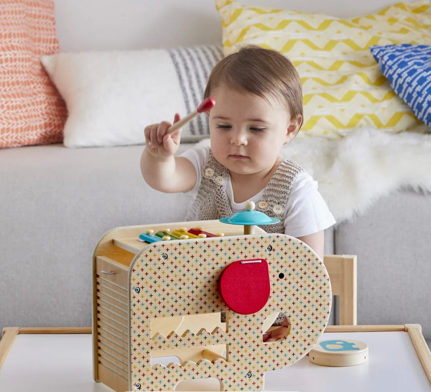 Petit Wooden 5-IN-1 Elephant Music Toy