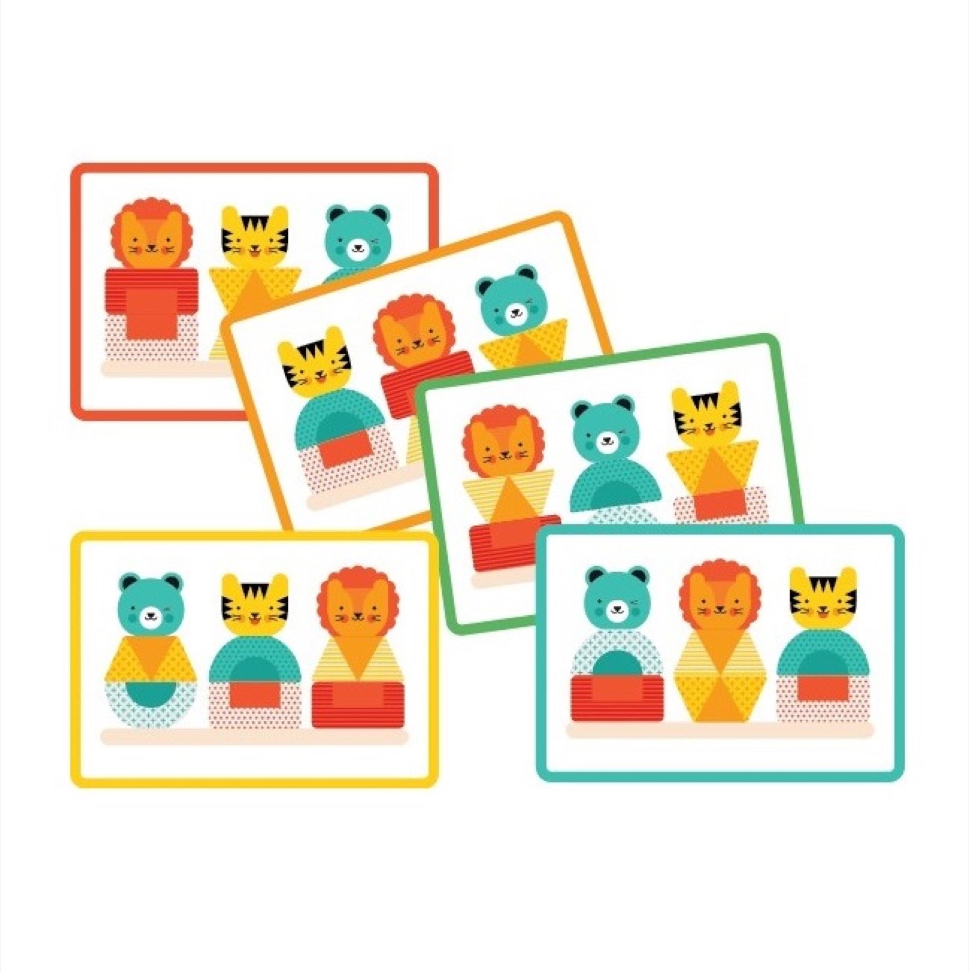 Petit Collage Lion, Tiger, and Bear Wooden Stacking Puzzle