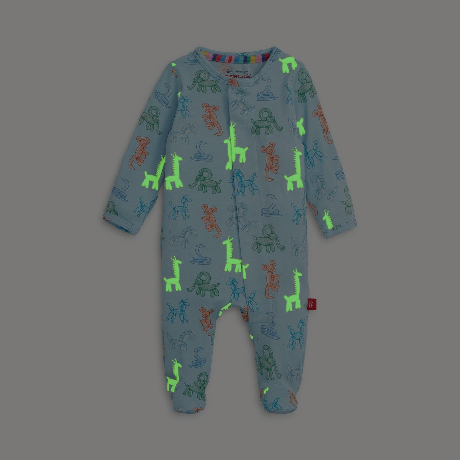 Magnetic Me Blue Party Animals Glow Dark Magnetic Modal Footie