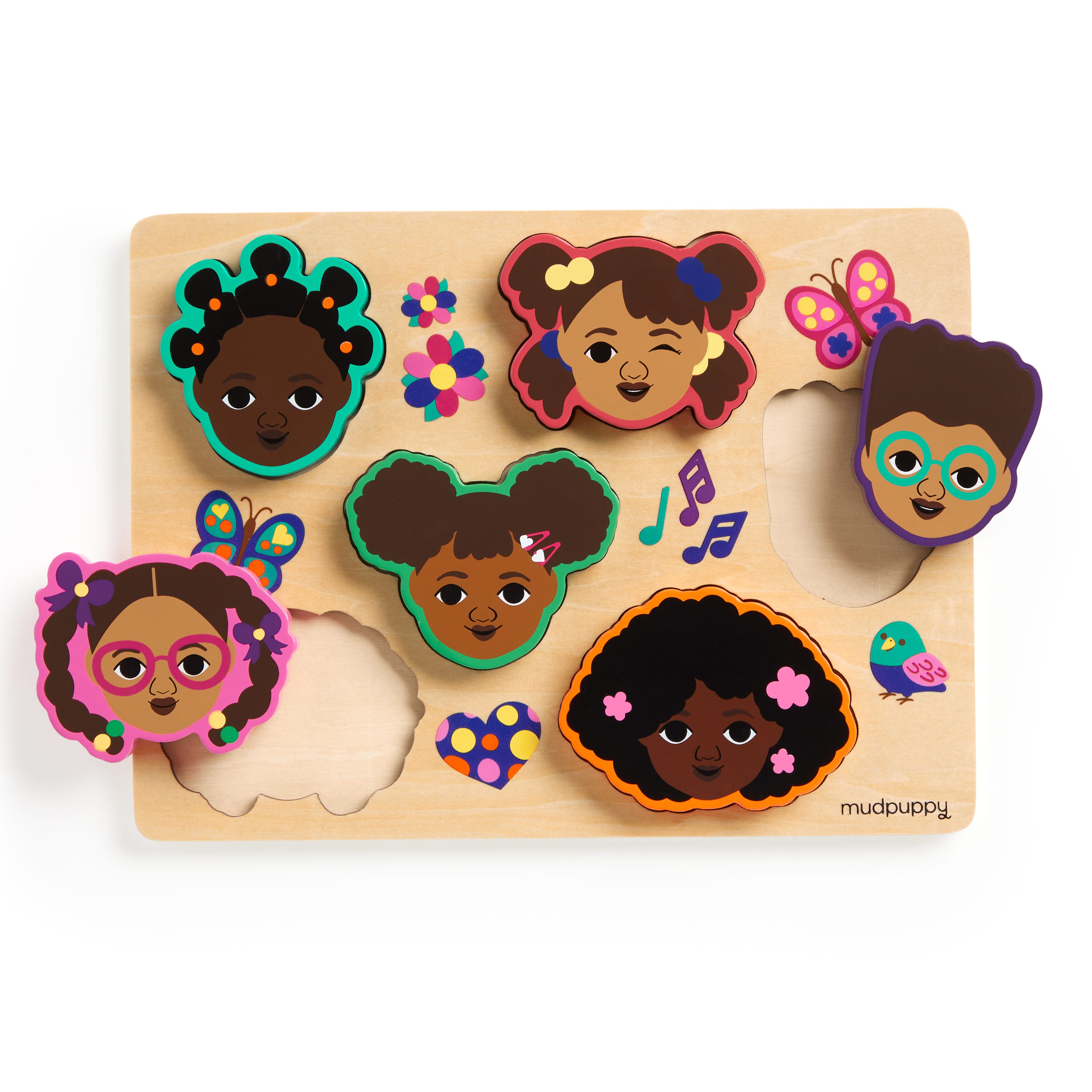 Mudpuppy My Hair, My Crown Wooden Tray Puzzle