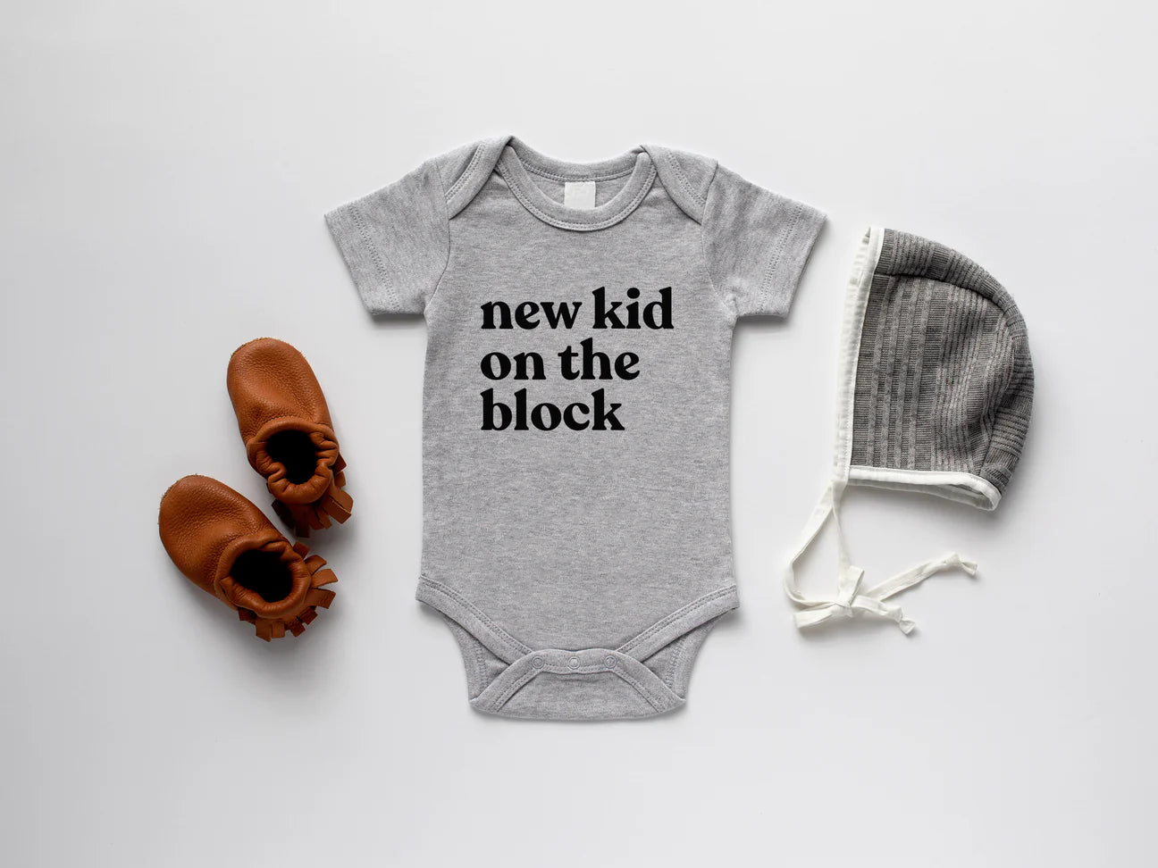 Cream New Kid On The Block Organic Onesie
