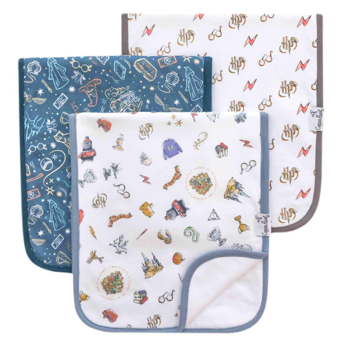 Copper Pearl 3 Pack Premium Burp Cloths | Wizarding World