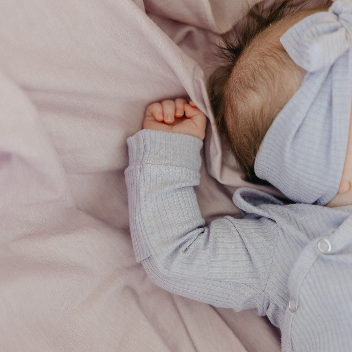 Copper Pearl Rib Knit Newborn Knotted Gown | Periwinkle