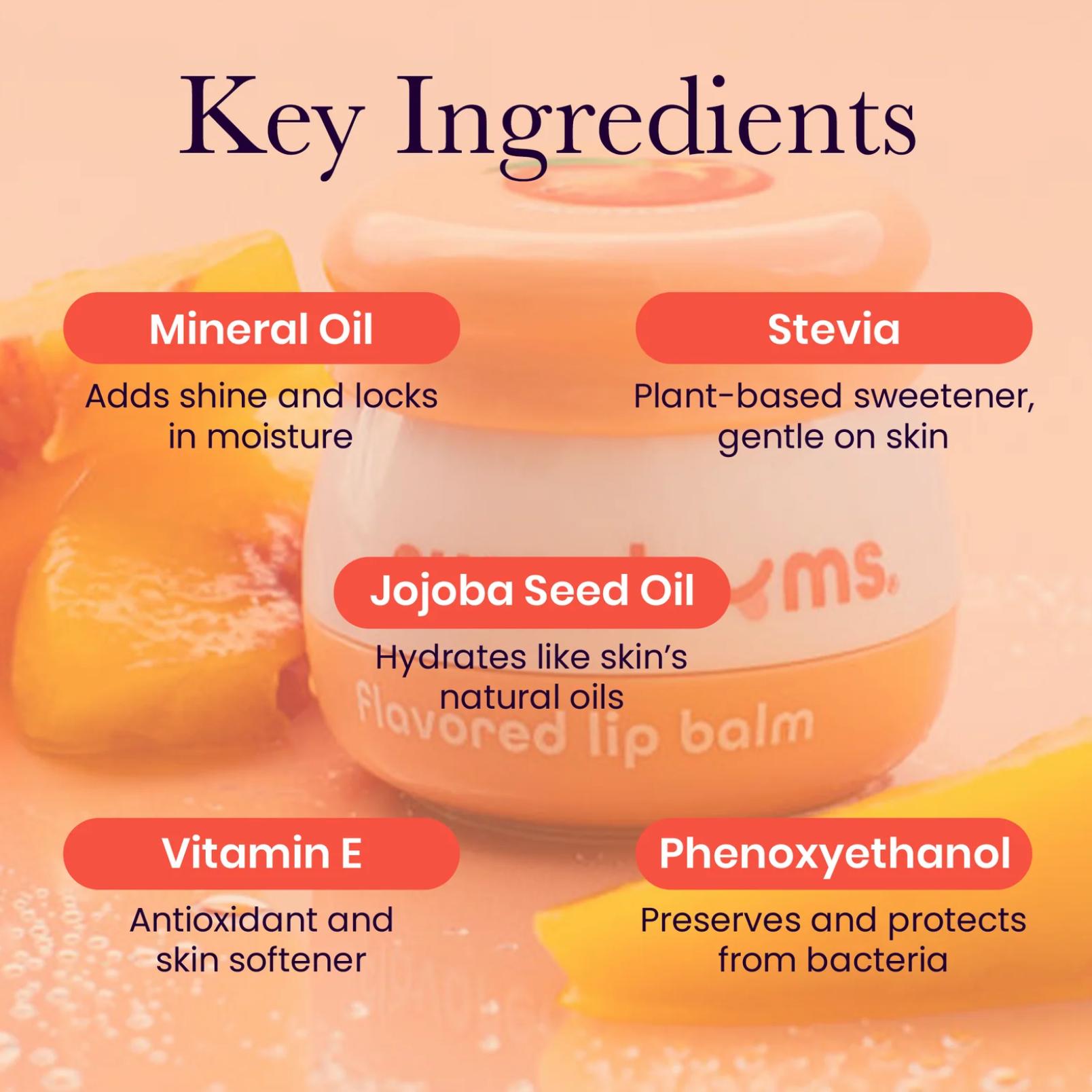 Sweetums Flavored Lip Balm - Peach