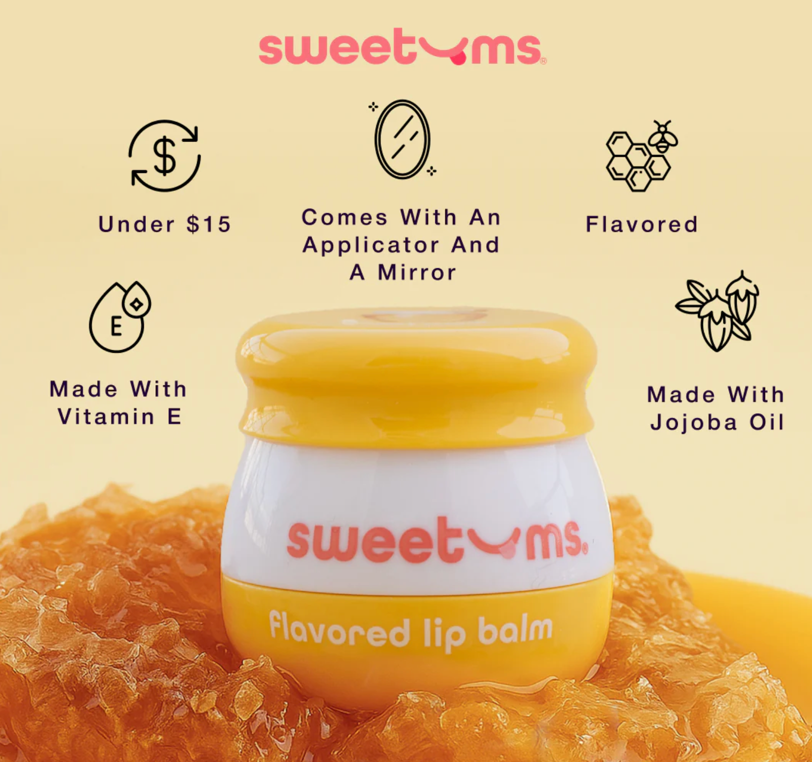 Sweetums Flavored Lip Balm - Honey