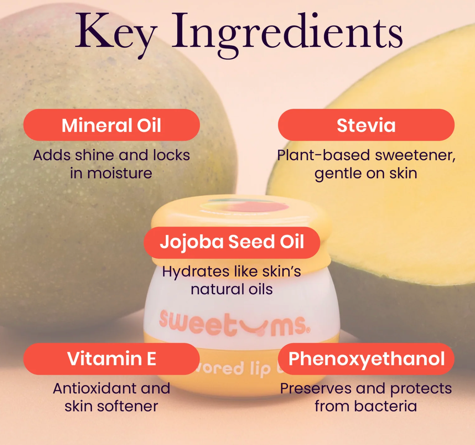 Sweetums Flavored Lip Balm - Mango