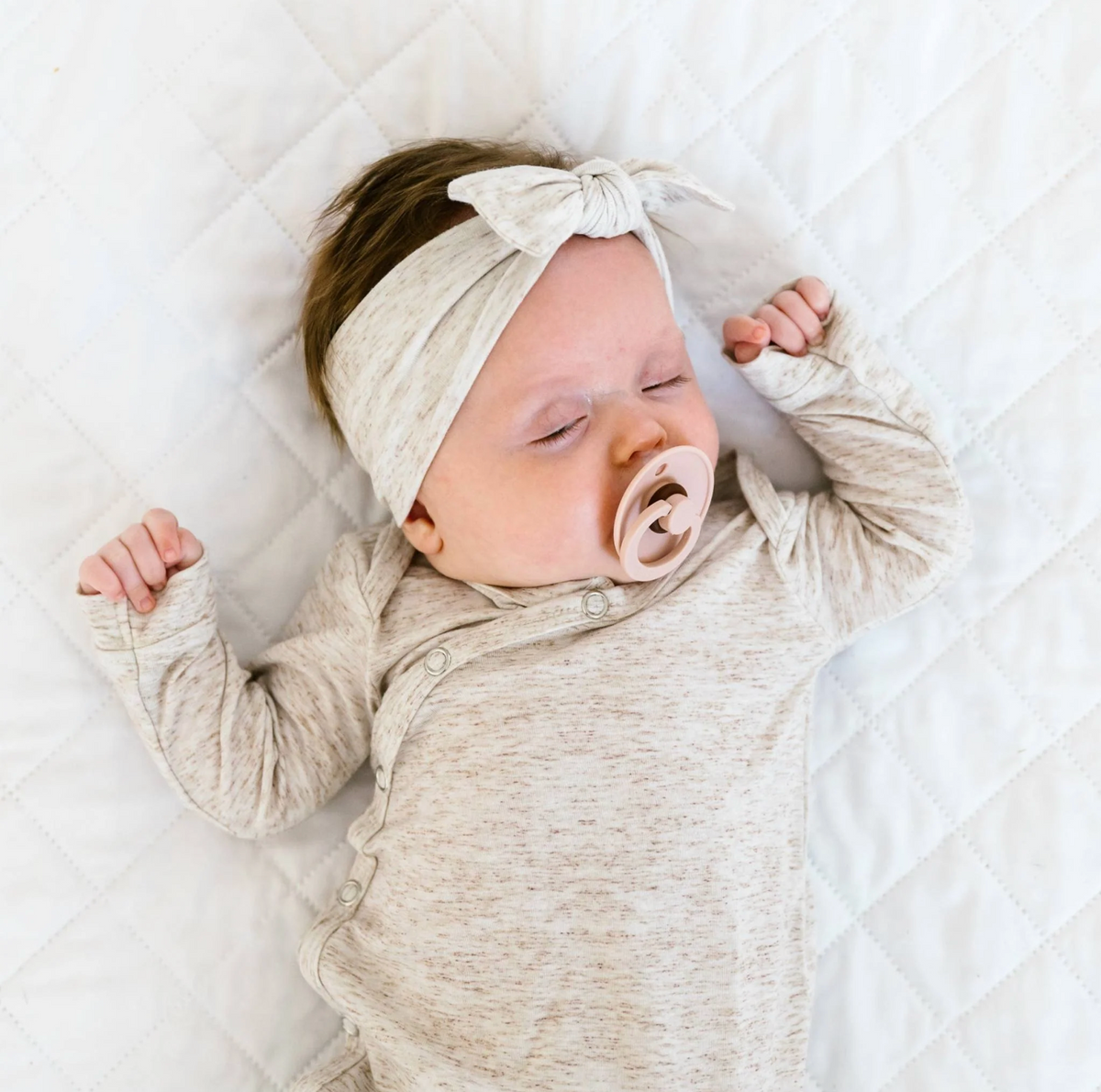 Copper Pearl New Born Knotted Gown | Oat