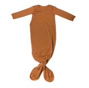 Copper Pearl New Born Knotted Gown | Camel