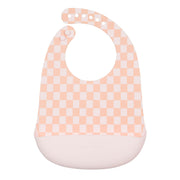 Loulou Lollipop Silicone Bib Printed | Pink Checkerboard