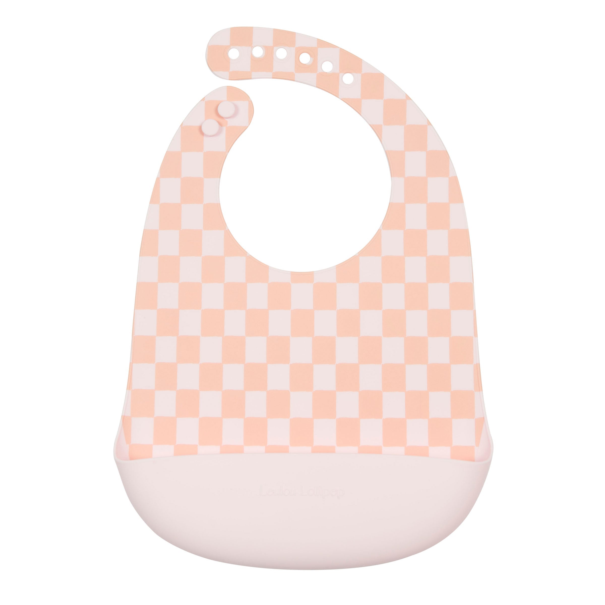 Loulou Lollipop Silicone Bib Printed | Pink Checkerboard