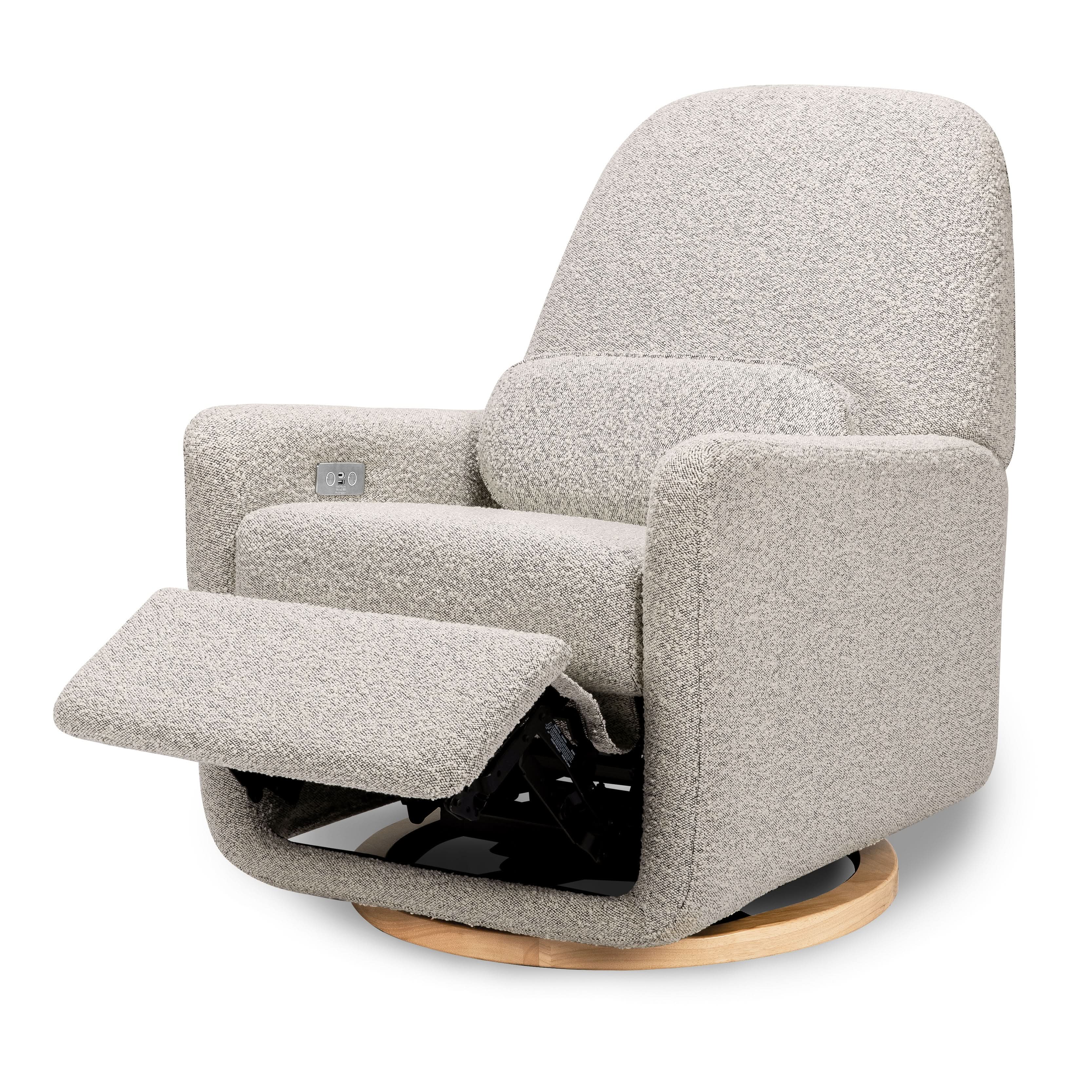 Babyletto Arc Electronic Recliner and Swivel Glider in Boucle with USB port