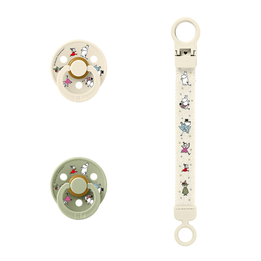 BIBS x Moomin Colour Pacifier & Loop Clip Gift Set