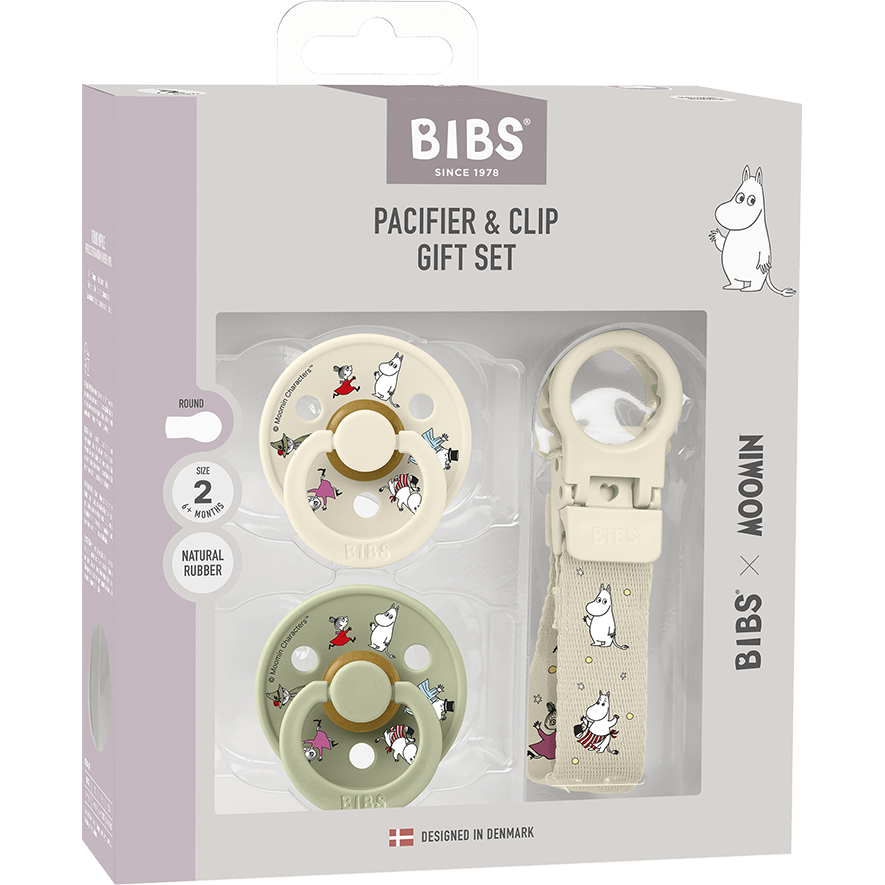 BIBS x Moomin Colour Pacifier & Loop Clip Gift Set