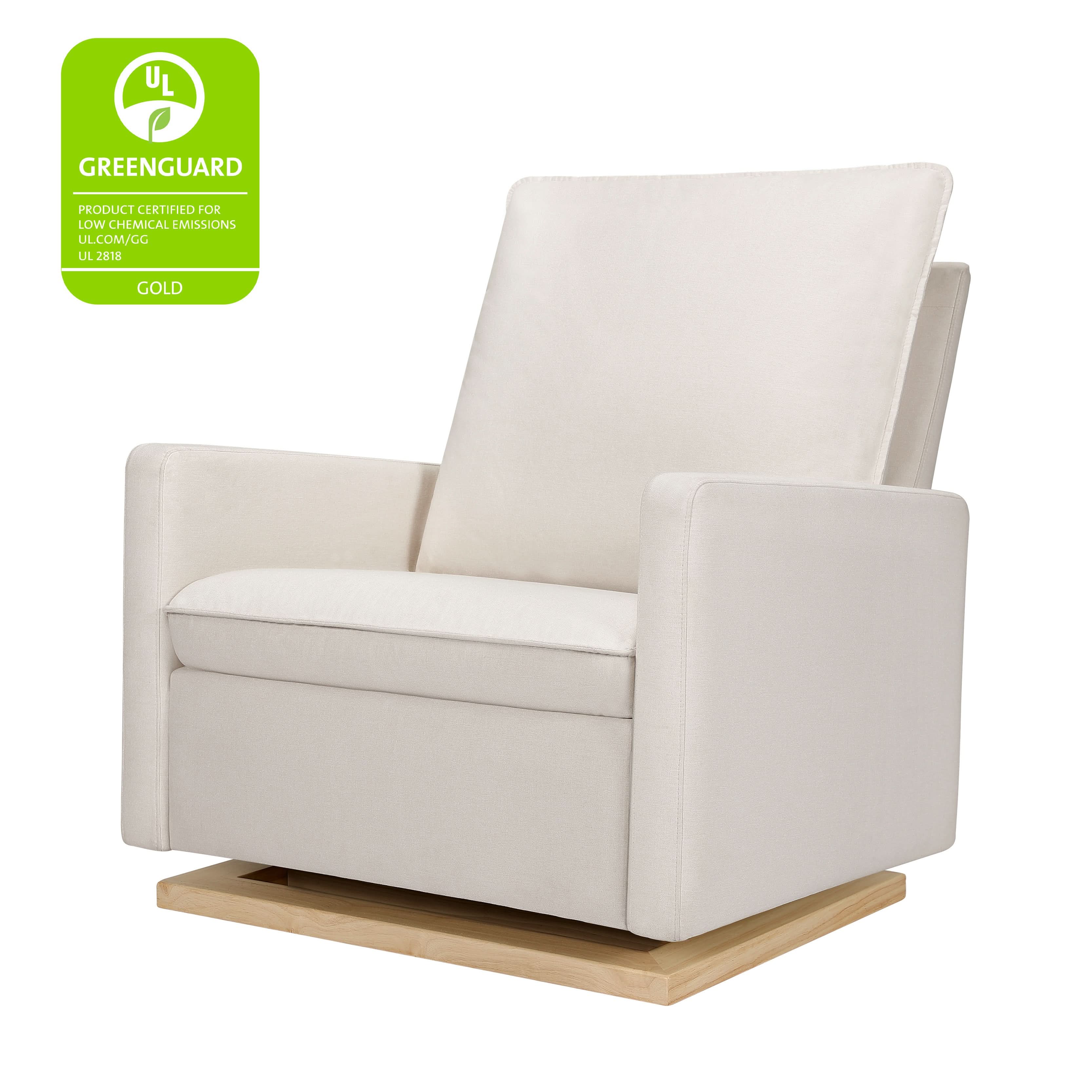 Babyletto Cali Pillowback Chair and a Half Glider in Eco-Performance Fabric | Water Repellent & Stain Resistant