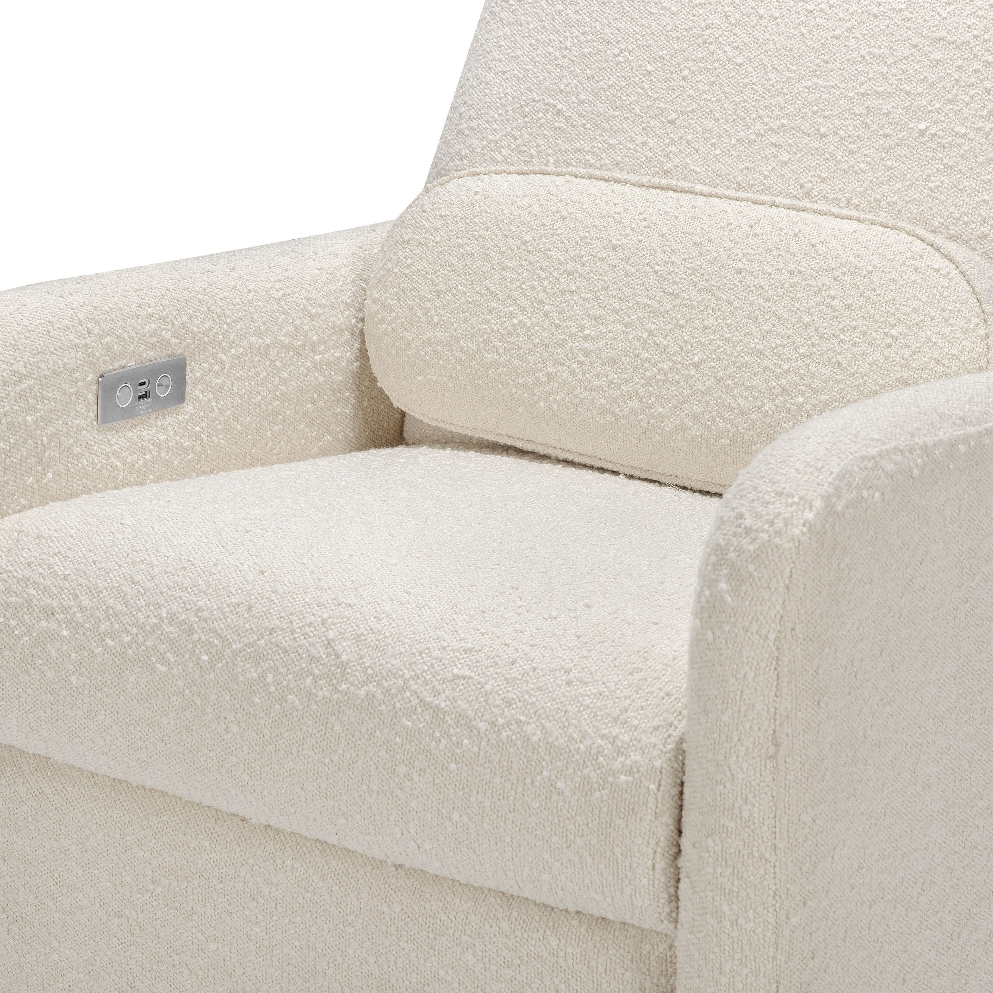 Babyletto Arc Electronic Recliner and Swivel Glider in Boucle with USB port