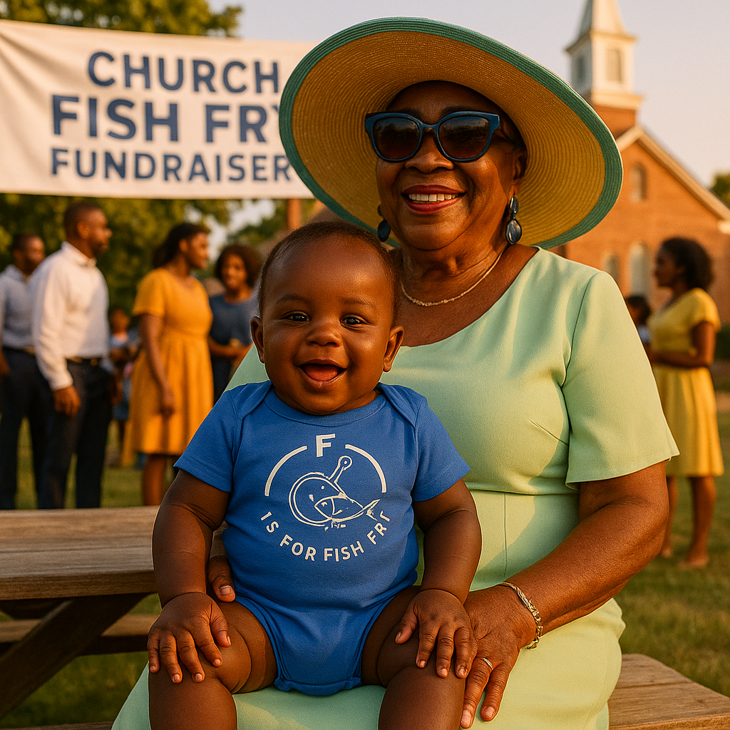 Southern Alphabet Series Onesies F is for Fish Fry
