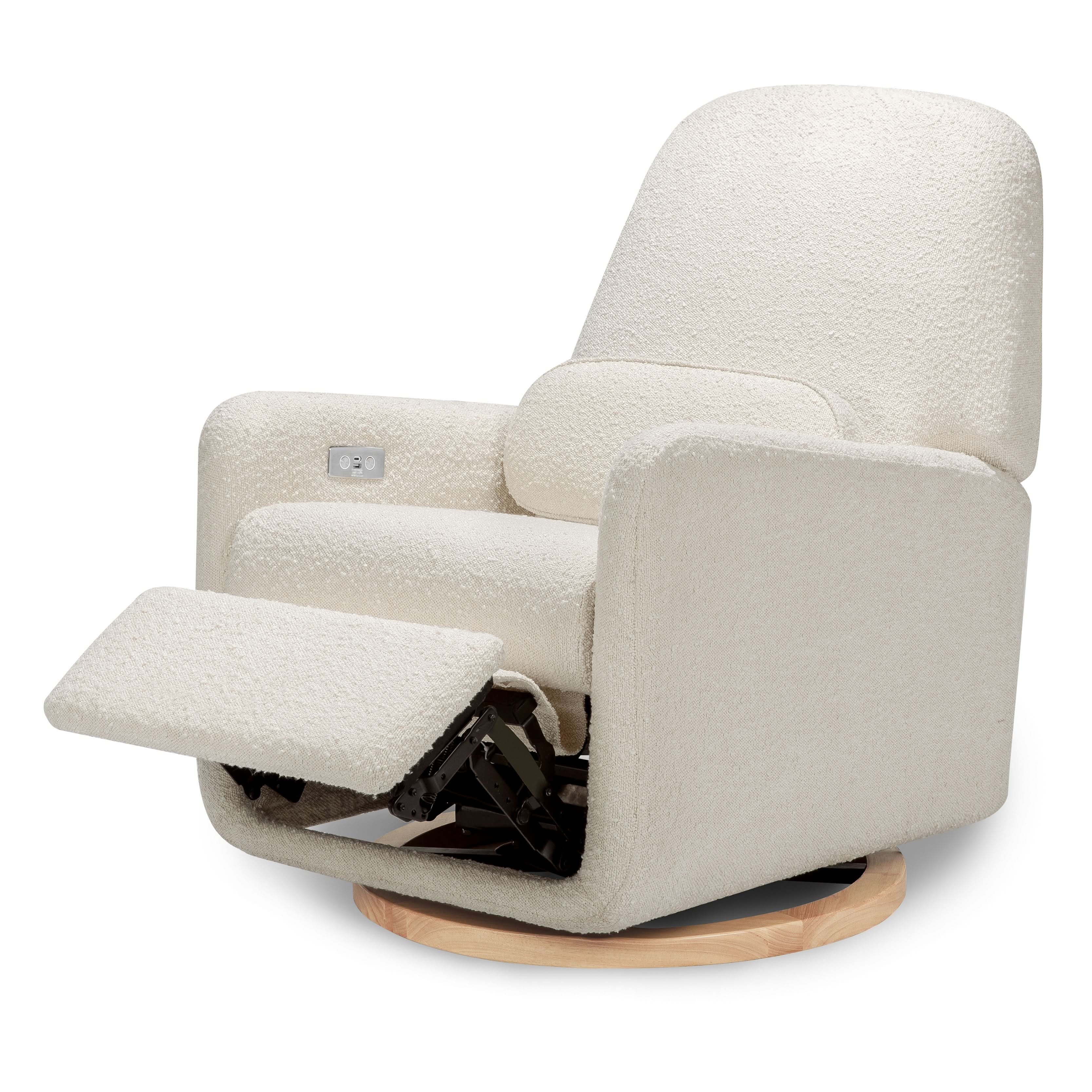 Babyletto Arc Electronic Recliner and Swivel Glider in Boucle with USB port