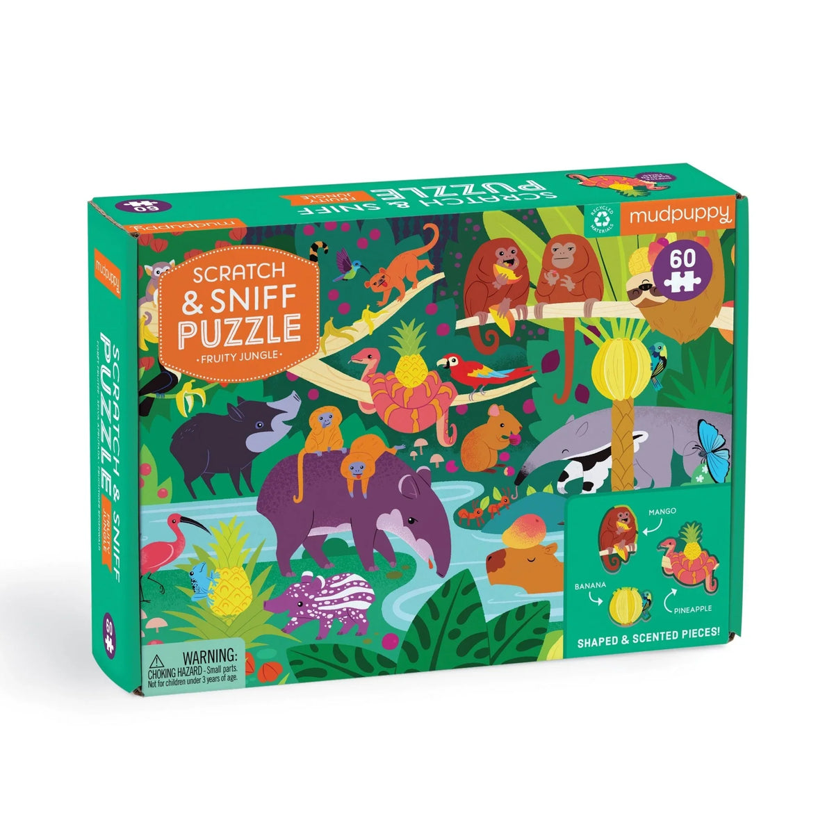 Mudpuppy Fruity Jungle 60 Piece Scratch & Sniff Puzzle