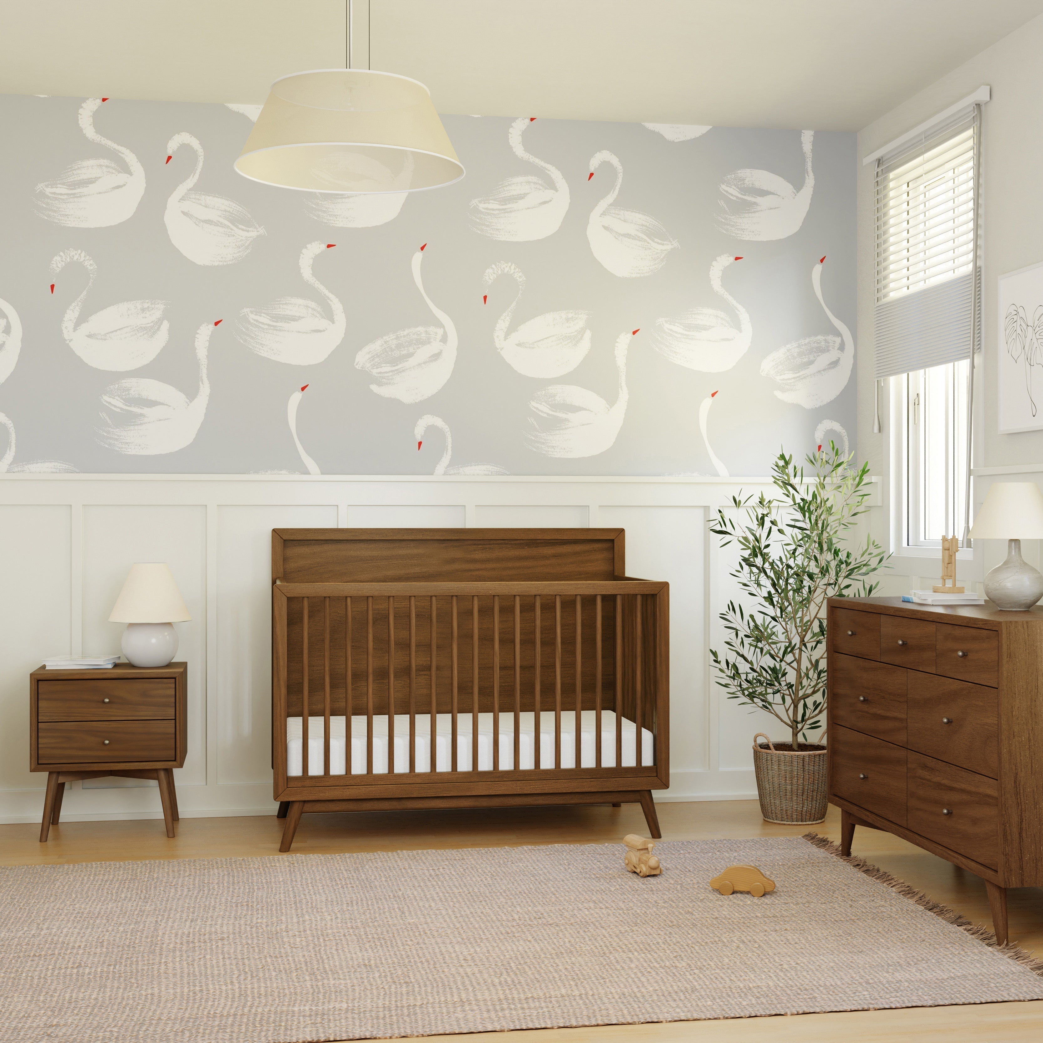 M15960NL,Babyletto,Palma Nightstand with USB Port  Assembled in Natural Walnut