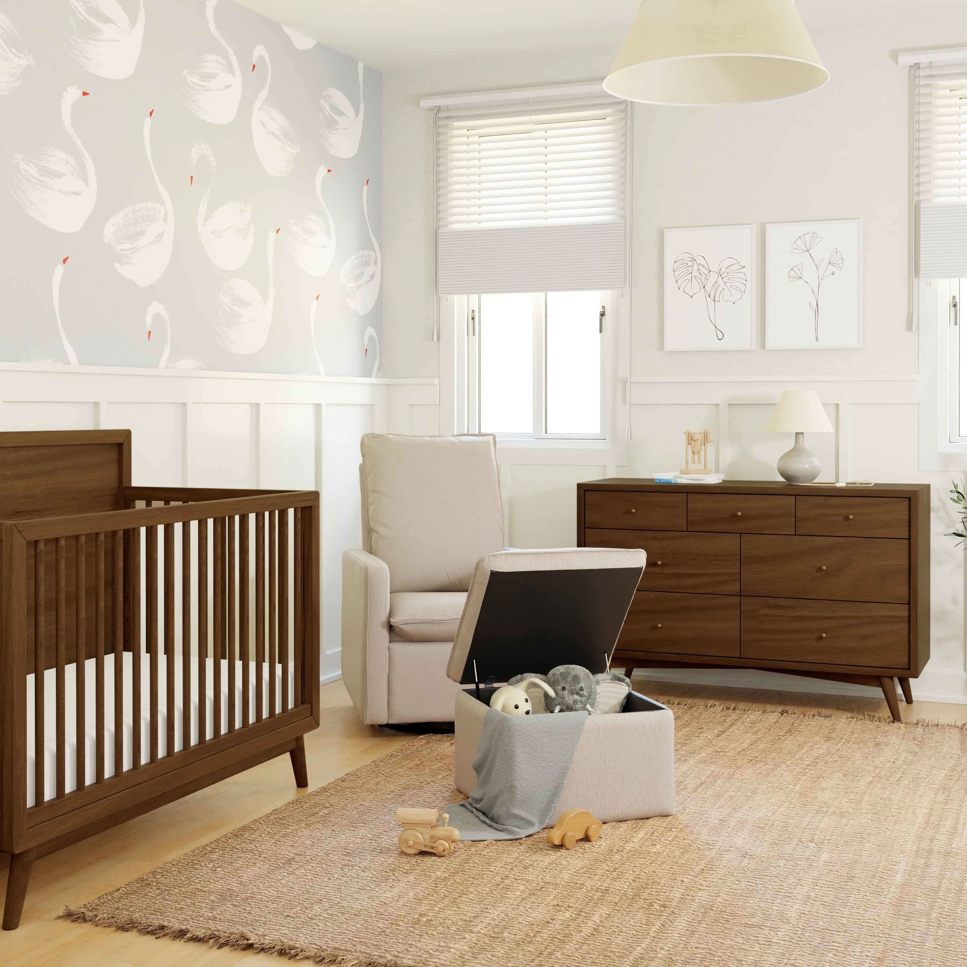 Babyletto Cali Storage Ottoman in Eco-Performance Fabric | Water Repellent & Stain Resistant