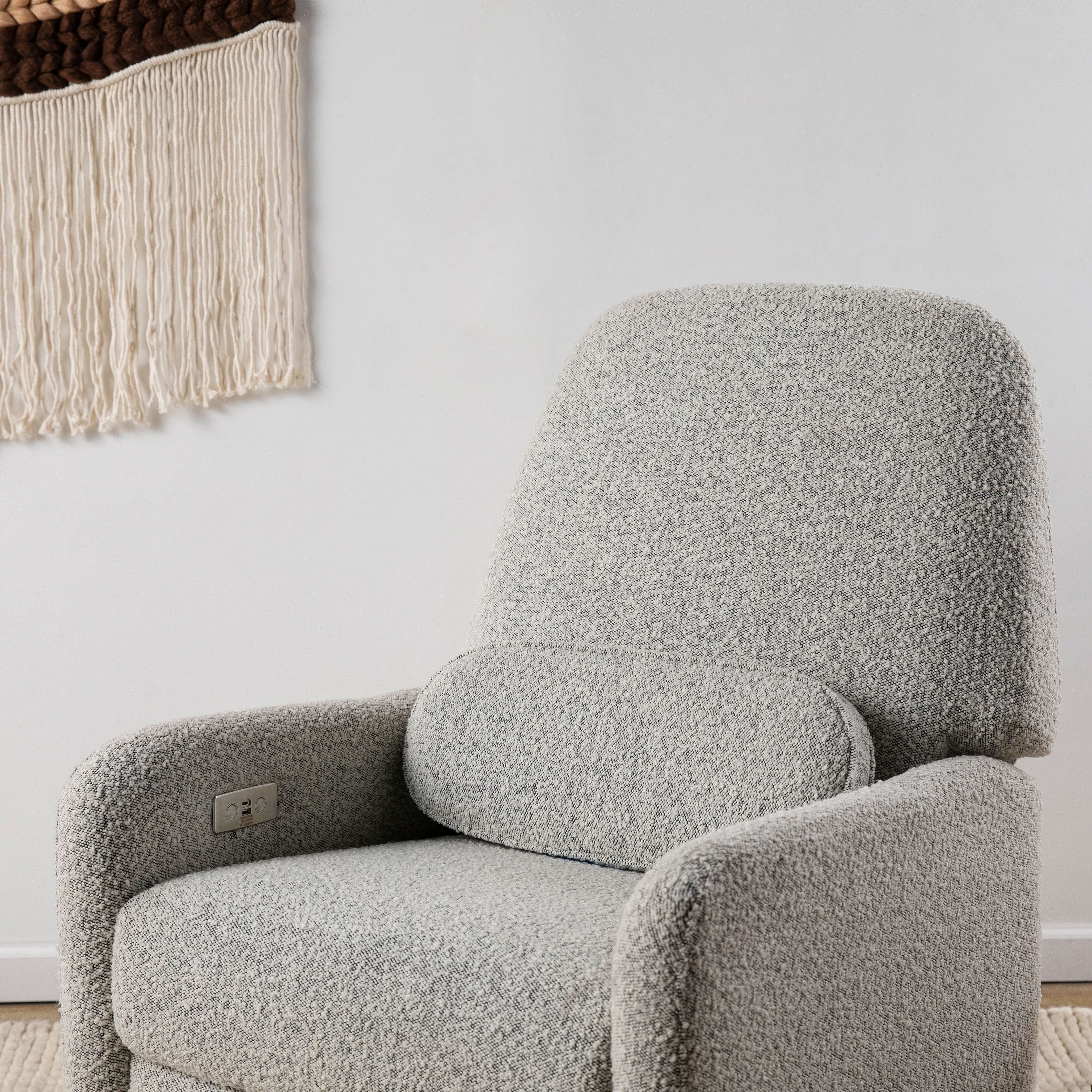 Babyletto Arc Electronic Recliner and Swivel Glider in Boucle with USB port