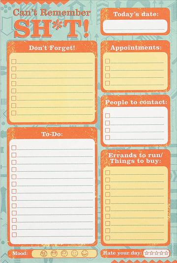 Can't Remember Sh*t Note Pads