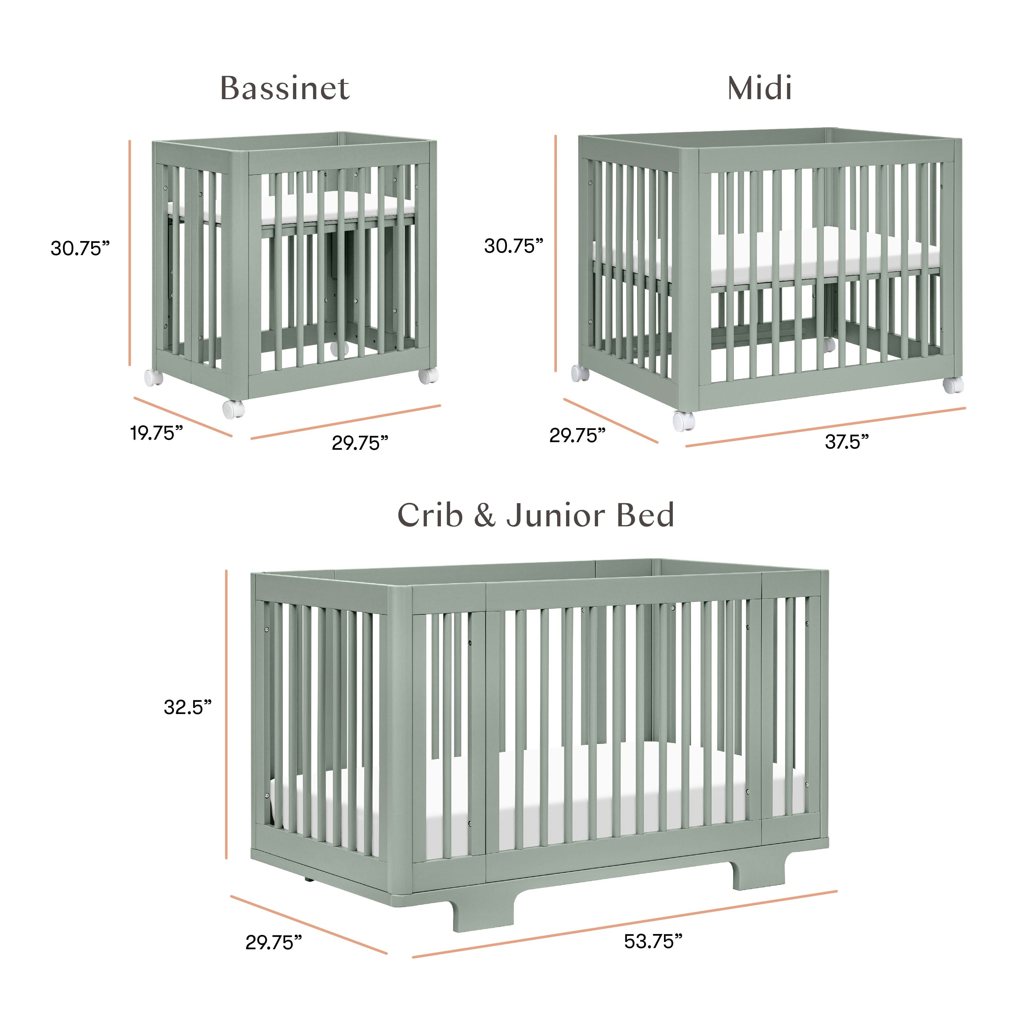 Babyletto Yuzu 8-in-1 Convertible Crib with All-Stages® Conversion Kits