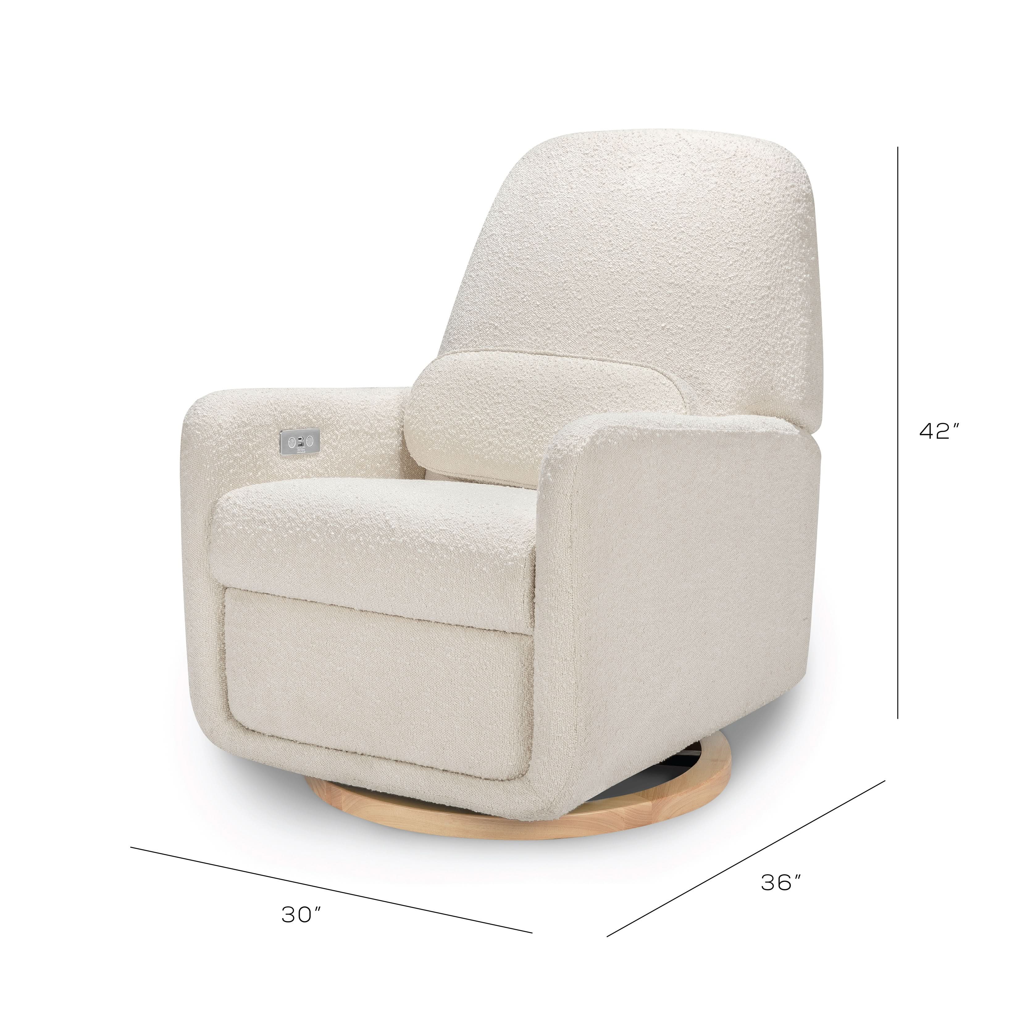 Babyletto Arc Electronic Recliner and Swivel Glider in Boucle with USB port